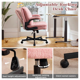 TCGBKAF Pink Criss Cross Chair with Wheels&Flip-Up Arms