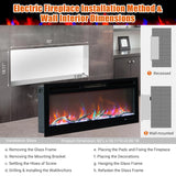 Electric Fireplace Heater, Compatible with Alexa & WiFi, Touch Screen