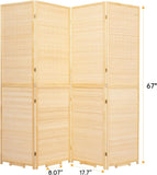 Bamboo Room Divider Folding Privacy Screen 5.6FT for Room Separation