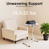 White Mobile Lift Computer Folding Desk Study Table Height Adjustable Computer Desk Lap Bed Tray Bed Desk Work Furniture