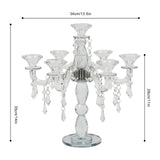  European Glass Candle Holder 7-Arm Candlestick for Holiday & Home Decor
