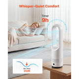 SucceBuy Bladeless Tower Fan 65°/80° Oscillating Standing Fan 8/12 Speeds
