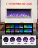 50 Inch Electric Fireplace With Remote Control, Timer, 1500W, Adjustable