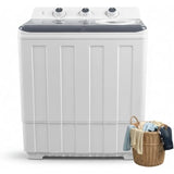 Portable washing machine for dorms and apartments: grey semi-automatic twin tub, 14lbs total capacity