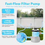JOYFY Round Above Ground Pool 12ft/10ft/15ft Outdoor with Filter Pump