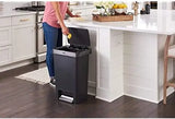 Step-On Trash Can with Slow Close Lid, 12.4 Gallon Charcoal for Kitchen Office