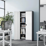 Metal Storage Cabinet-72" Tall Steel File Cabinets with Lockable Doors and Adjustable Shees-andGray