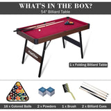 Folding Pool Table, Portable Billiard Game Tables for Kids and Adults