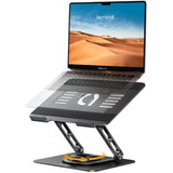 Adjustable Laptop Stand for Desk - 360 Rotating Base Ergonomic Computer Stand Aluminum Laptop