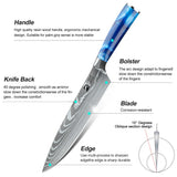 MDHAND 8pcs Kitchen Knife Damascus Stainless Steel Chef Knife Utility Paring Boning Cleaver