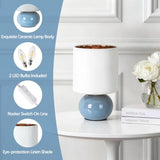 Ceramic Table Lamps Set of 2, Modern Classic Bedside Lamps for Nightstand