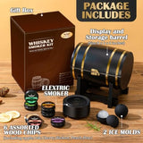 Electric Whiskey Smoker Kit with Wooden Display Barrel Rechargeable