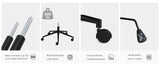 JHK Armless Cross Office Chairs with Wheels PU Leather Swivel Living Room Desk Chair