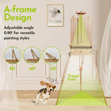 Large Wooden French Easel with Sketchbox, Adjustable Tripod Stand with Drawer