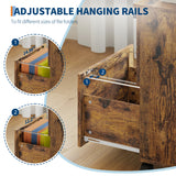 3 Drawer Rolling File Cabinet with Lock & Casters, Wooden Mobile Storage