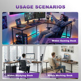 JHK 66 Inch L ShapedCorner Computer Desk Larger Gaming Office Table