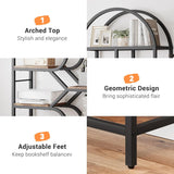 Bookshelf 6 Tier Arched Bookcase 81.7in Tall Display Racks Geometric Open Storage Shelf