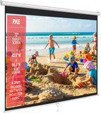 Manual Pull Down Projector Screen 72', Matte White w/ Auto-Lock for Home