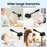 800w Facial Steamer 360° Skin Care Equipment Steamer Black Floor Standing Warm Steam