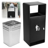 Commercial Outdoor Trash Can Public Street Regular Waste Storage Bucket 11 Gallon with Ashtray for Office