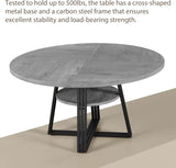 [ TABLE ONLY ] Round Dining Table for 4-6, 42" Farmhouse Kitchen Table with Storage