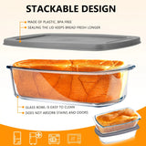 Large 1800ml Glass Loaf Pan Set 2pcs with Lid Oven Safe Baking Dish Ideal for Cakes