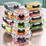 12pcs Glass Lunch Box Food Storage Containers Meal Prep Airtight Bento Boxes