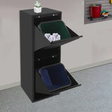 15 Gallons Tilt Out Trash Bin Waste and Recycling Cabinet with 2 Buckets