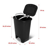 Glad 20 Gallon Trash Can - Plastic Kitchen Waste Bin with Odor Protection of Lid -Hands Free with Step