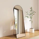 64"x21" Hanging or Leaning Arched-Top Full Body Mirror w/ Stand for Bedroom
