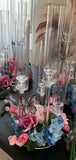 8sets 5 Arms Clear Candle Holder Acrylic Table for Candle Christmas Party