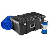 3-Pack Under-Bed Storage Bags Wheeled Lockable Plastic Bins w/Lids Black Heavy-Duty Organizers