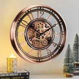 21 Inch Moving Gear Wall Clock for Modern Farmhouse Living Room Decor