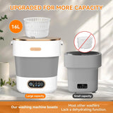 Portable White Mini Washing Machine with Spin-Dryer, 16L Large Capacity, Ideal for Apartments,