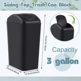 2 Pcs 3 Gallon Small Trash Can with Lid for Kitchen Bathroom Office Bedroom Waste Bin