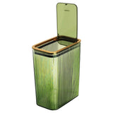 2.6 Gallon Clear Trash Can with Press Top Lid for Bathroom, Bedroom, Office