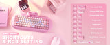 YUNZII C68 Wireless Gaming Keyboard, Hi-Fi Cute Cat Custom RGB Mechanical Keyboard, Silicone 65% Hot Swap Ergonomic Kitty Keeb