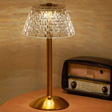 3 Colors LED Crystal Table Lamp Dimmable Bedside Night Light Rechargeable