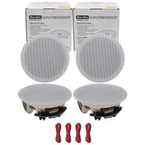 Herdio 6.5" 4 PCS Ceiling Speakers Home recessed Speaker System Max Power 600 Watts for Kitchen