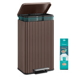 SONGMICS Trash Can, 13 Gallon (50 L) Garbage Can for Kitchen, with Lid, Pedal, and Removable
