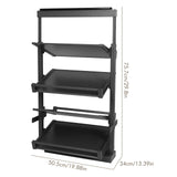 4 Tier Adjustable Height Retractable Metal Stackable Shoe Rack for Bedroom