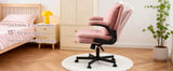 TCGBKAF Pink Criss Cross Chair with Wheels&Flip-Up Arms