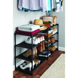 4-Tier Shoe Rack Storage Organizer for 24 Pairs - Versatile Design with Fabric Shelves Sturdy Support Perfect