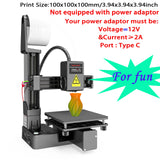K10 Entry Level 3D Printer Mini Desktop Printing Machine Compatible with PLA TPU 1.75mm