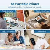 Portable Printer Wireless Inkless Thermal Printer A4 Bluetooth