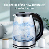 2L Glass Electric Kettle, 1000W Fast Boil with Auto Shut-Off, Transparent White Pot for Tea/Coffee