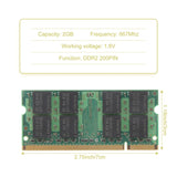 2GB DDR2 RAM Memory 667Mhz PC2 5300 Laptop Ram Memoria 1.8V 200PIN SODIMM For  AMD