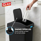 12 Gallon Trash Can with Odor Protection | Linkable Waste and Recycling Bin