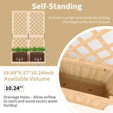 41"x10"x65" Freestanding Privacy Fence with Planter Box & Trellis 2-Panel Outdoor Garden Divider Privacy Screen
