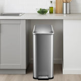 13 Gallon Kitchen Trash Can, Stainless Steel Step Garbage Bin with Soft-Close Lid